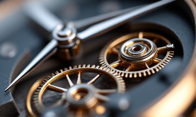 Abstract view of gears and clockwork mechanisms